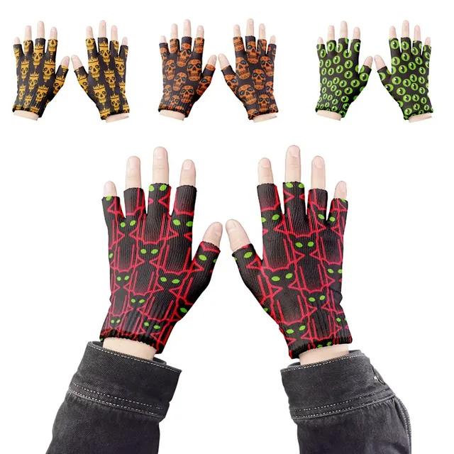 1 Pair Unisex Adult Half-Finger Gloves Spring Funny Personality Female Gloves Men Hiking Sports Gloves Handschoenen Guantes
