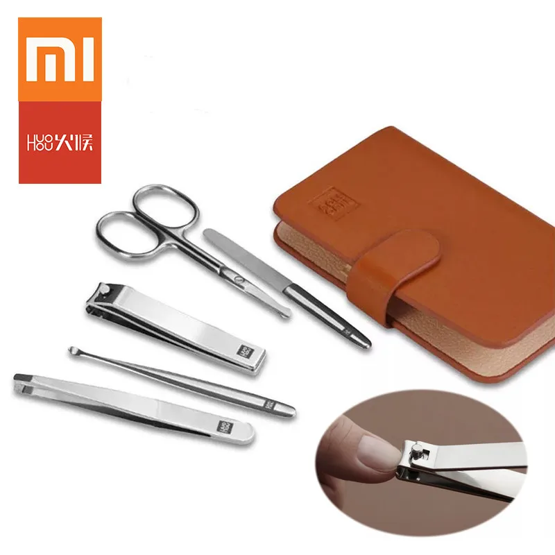 

2019 Xiaomi Mijia Huohou Nail Clipper Stainless Nose Hair Trimmer Portable Travel Hygiene Kit Nail Cutter Tool Sets