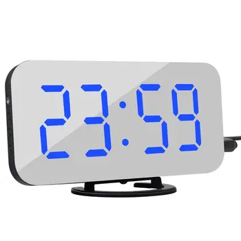 

Digital LED Alarm Clock Snooze Display Time Night Led Table Desk 2 USB Charge Ports for iphone Androd Phone Alarm Mirror Clock