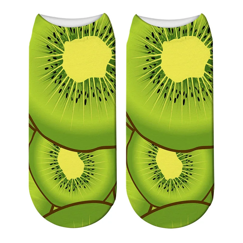 Новые носки с 3D принтом еды и фруктов женские милые до щиколотки единорогом для