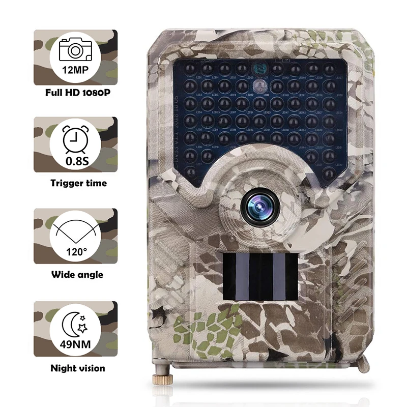 PR200 Trail camera 49 шт. 940nm ночного видения инфракрасный светодиодный камера для охоты 12MP Водонепроницаемая видеокамера для дикой природы Ночная фото ловушка