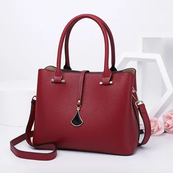 

WOMEN'S Leather Bags Bag 2020 New Style Women's Handbag Korean-style-Style Crossbody Bag Simple Middle-aged Mommy Bag