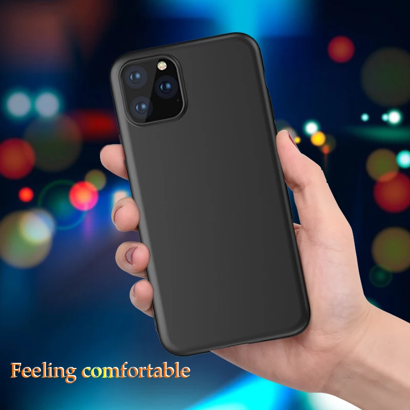 Мягкий чехол из ТПУ для iPhone 11 Pro MAX XS Max XR X 7 8 6S Plus ультратонкий черный матовый