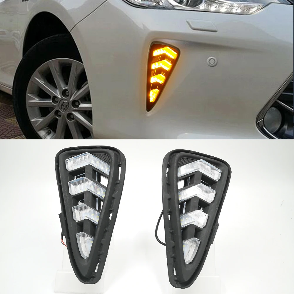 Автомобильная проблесковая 1 пара светодиодный Габаритные огни DRL для Toyota Camry 2015