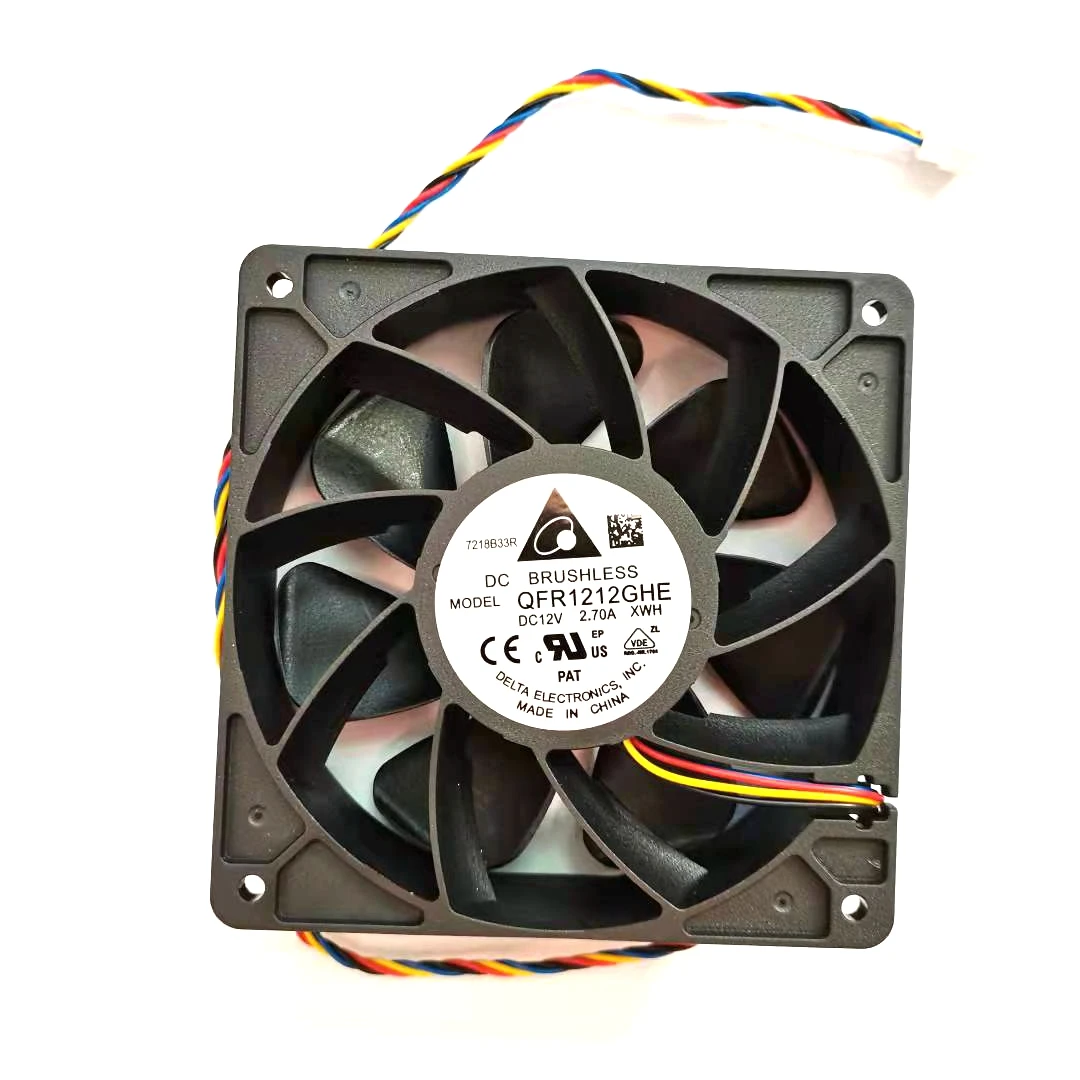 QFR1212GHE 6000RPM 120*120*38mm 4wire 12V 2.7A for S15 S9 L3 + T9 D5 Z9mini S11 M3 E9 E10 A8 A9 841 Bitcoin Miner | Компьютеры и офис