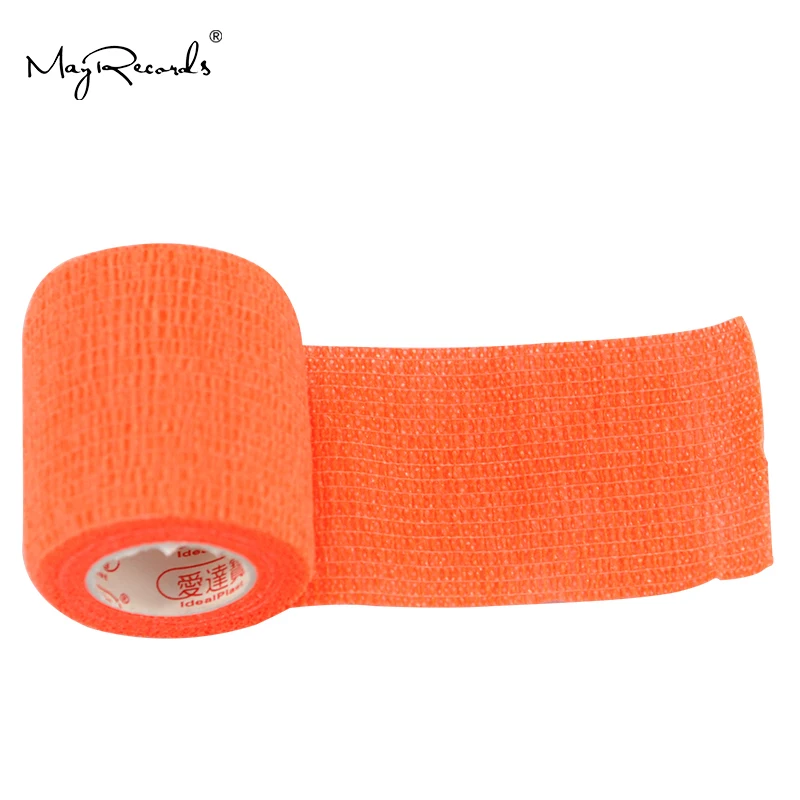 Бесплатная доставка Упаковка из 9 шт. 5 см * 4,6 м оранжевый Водонепроницаемый эластичные самоклеящийся бинт повязки для животных