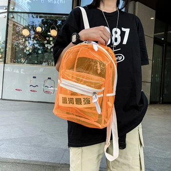 

Backpack Women 2020 NEW Popular Candy Color Transparent Bag School Bag Fashion Ins Cute Backpack Student PVC Backpack