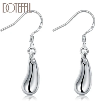 

DOTEFFIL 925 Silver Earring Fashion Jewelry Teardrop/Water drop/Raindrop Dangle Earrings For Women Valentine Gifts