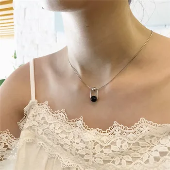 

RUIYI Women Luxury Jewelry Real 925 Sterling Silver Snake Chain Black Onyx Necklace Lovers Wedding Birthday Gift Agate Chokers