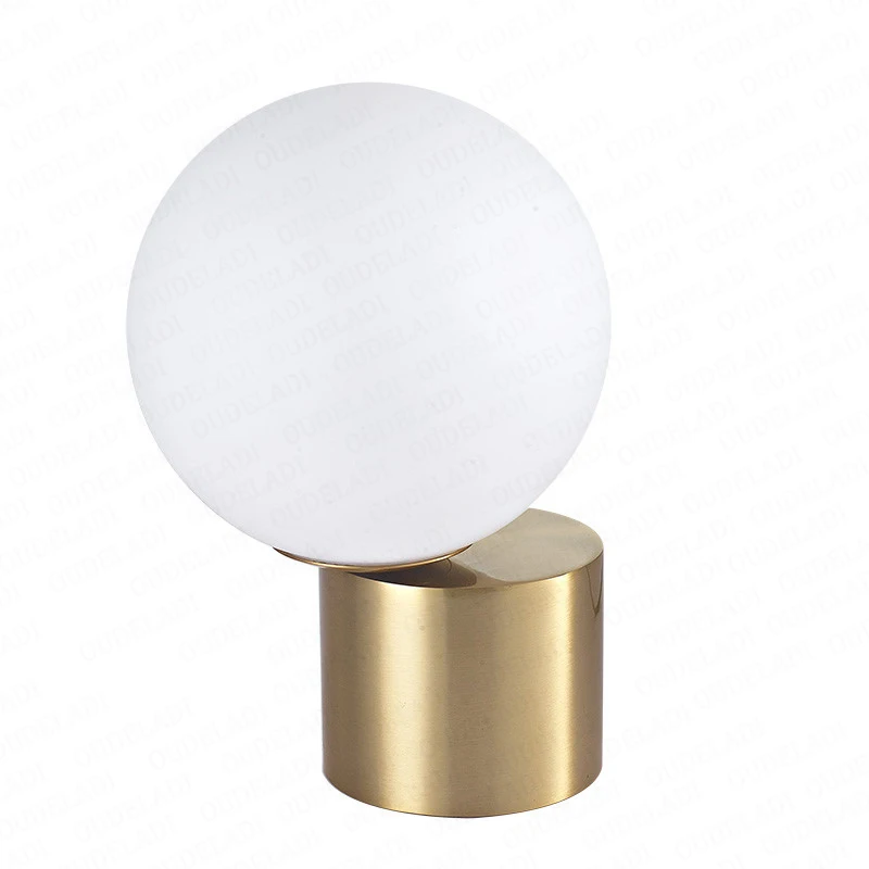 Modern Nordic Glass Ball Brass Table Lamps Living Room Bedroom Study Bedside Led Eye Protection Table Lamp Home Deco