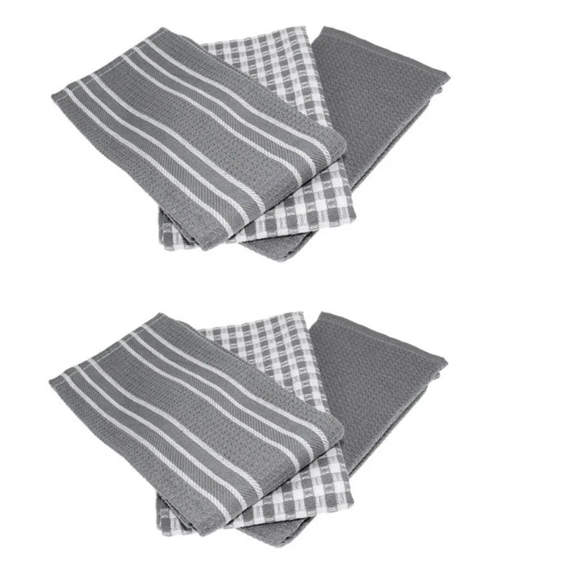  6Pcs Cotton Table Napkins Cloth Tea Towel Absorbent Dish Cloth Scouring Pad Kitchen Towels Cleaning