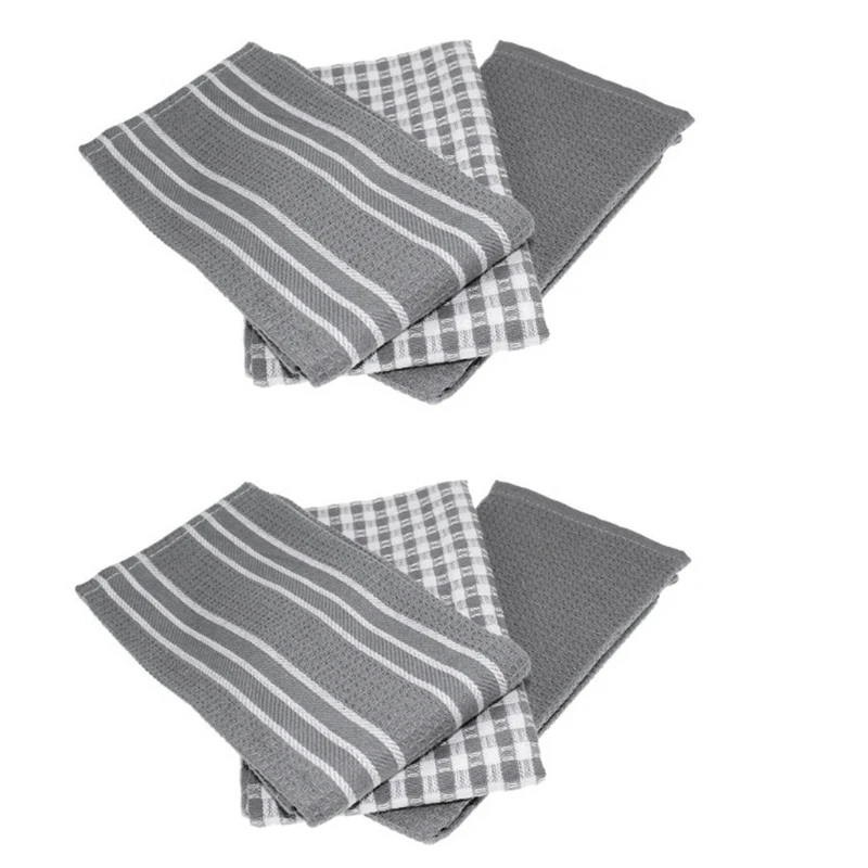 6Pcs Cotton Table Napkins Cloth Tea Towel Absorbent Dish Cloth Scouring Pad Kitchen Towels Cleaning