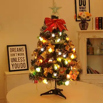 

38pcs/set 60cm Artificial Christmas Tree with Led Light&Metal Stand Christmas Decorations For Home