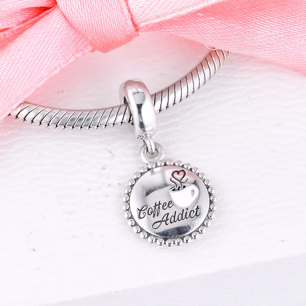 Сделай Сам подходит для браслетов Pandora Beads кофейные подвески с смешанной эмалью