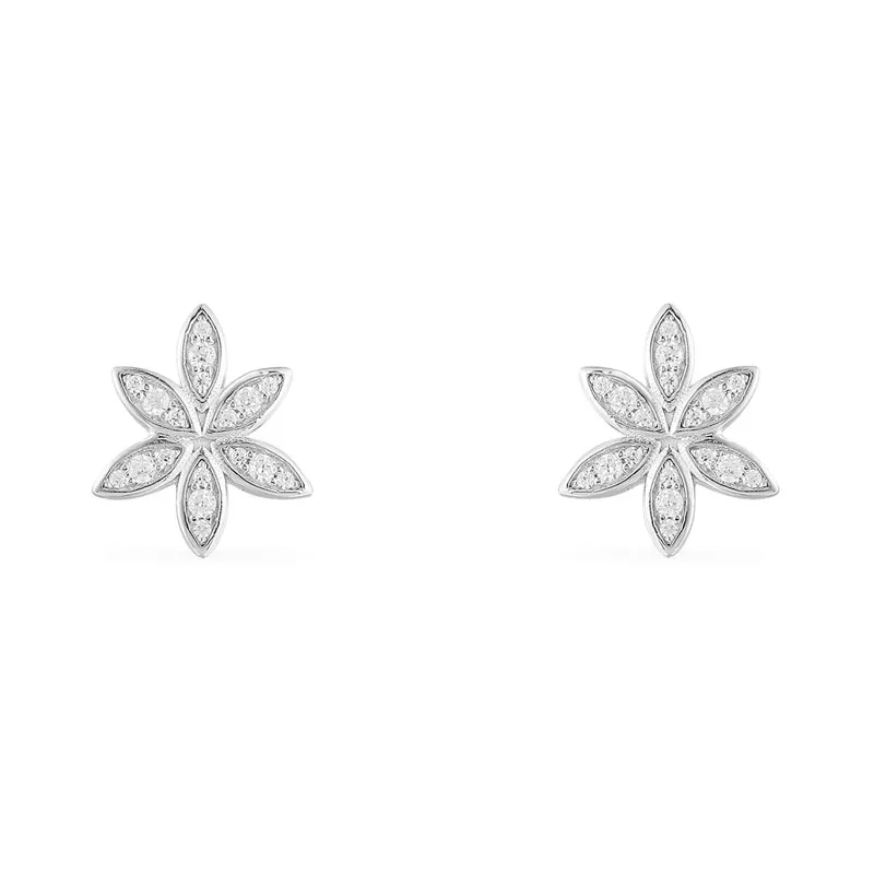 SLJELY, модные, 925 пробы, серебряные, маленькие Пальмовые Листья, цветочные серьги-гвоздики, проложенные кубическим цирконием, камни для женщин, ювелирное изделие