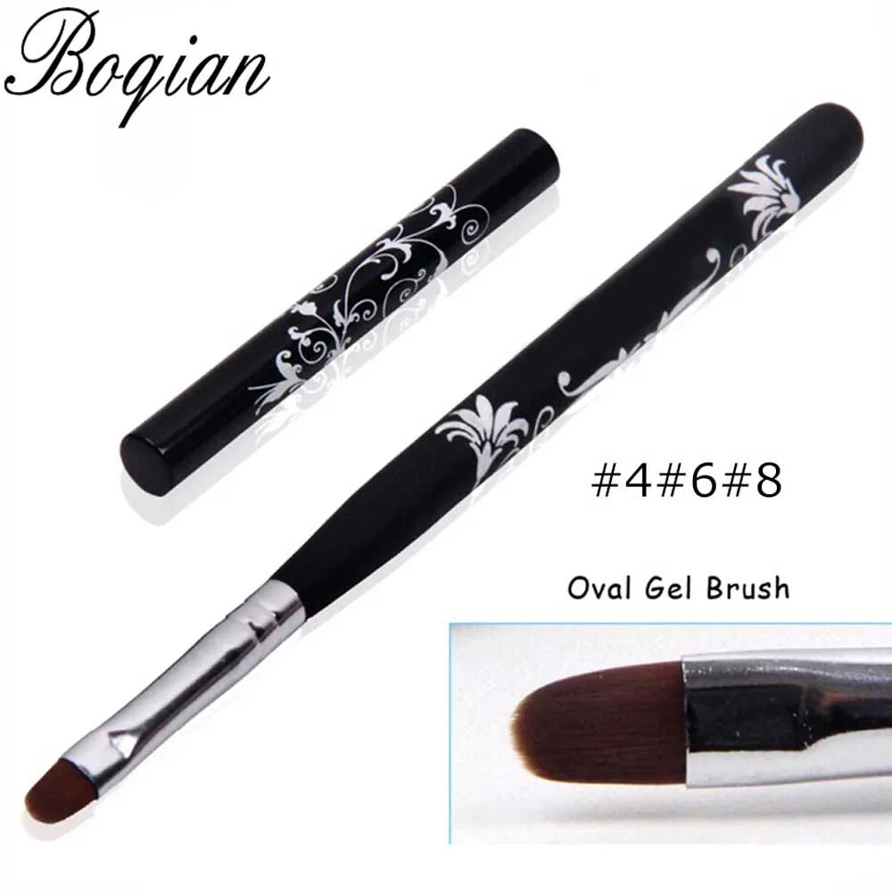 BQAN 4#6#8#10# Black Wood Gel Brush Nail Acrylic Brush Poly UV Gel Extension Builder Drawing Painting Pen Manicure Tool 2