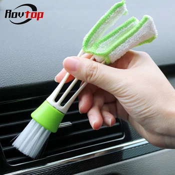 

2 In 1 Double Slider Car Air Conditioner Vent Outlet Cleaner Brush Instrumentation Dusting Blinds Cleaning Brushes Tools Z2