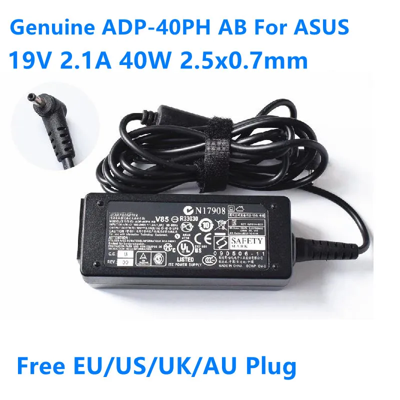Оригинал 19V 2.1A 40 Вт ADP-40PH AB EXA0901XH EXA081XA AC Питание адаптер для ноутбука Asus Eee PC 1005HA X101CH