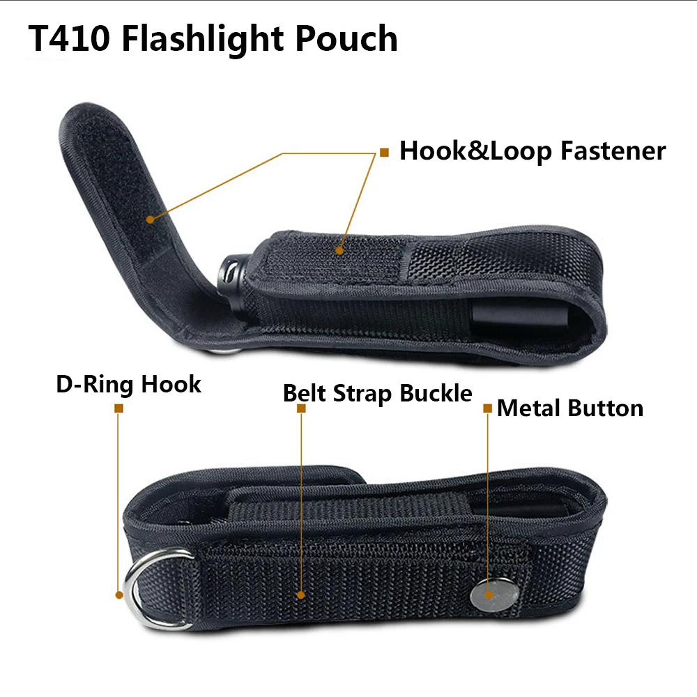 Flashlight Pouch Molle Flashlight Pouch LED Torch Holster Nylon Waist Pack Outdoor Hunting Camping Duty Flashlight Belt Holder T410 T310