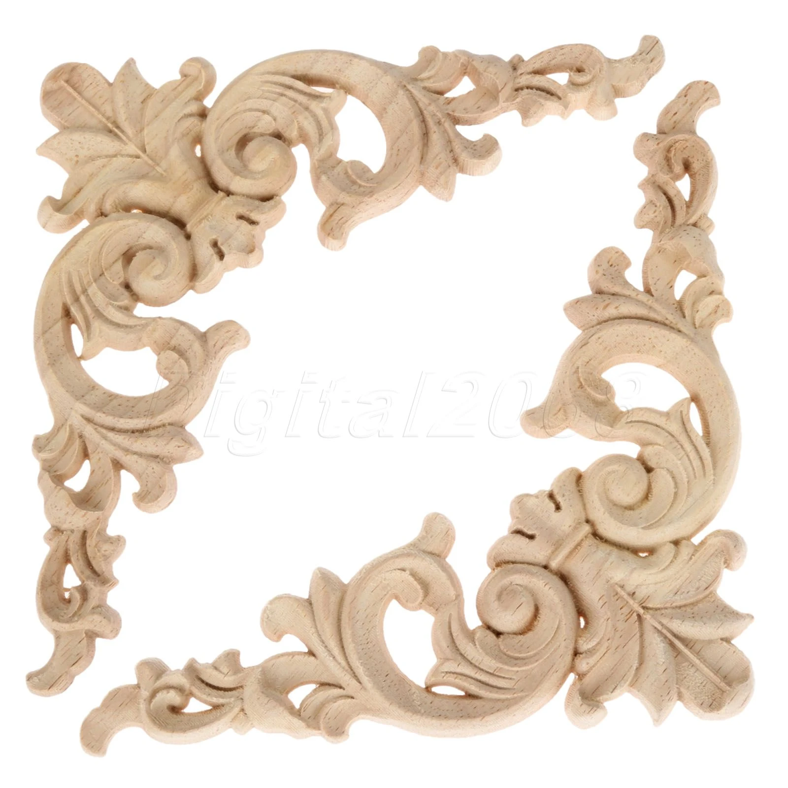 En bois sculpté incrustation de surface appliqué non peinte cadre porte de meuble decal