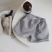 Детские шорты из хлопка и льна; коллекция года; сезон лето; детская одежда в Корейском стиле; стиль; оригинальные повседневные шорты ярких цветов; хлопок Lin