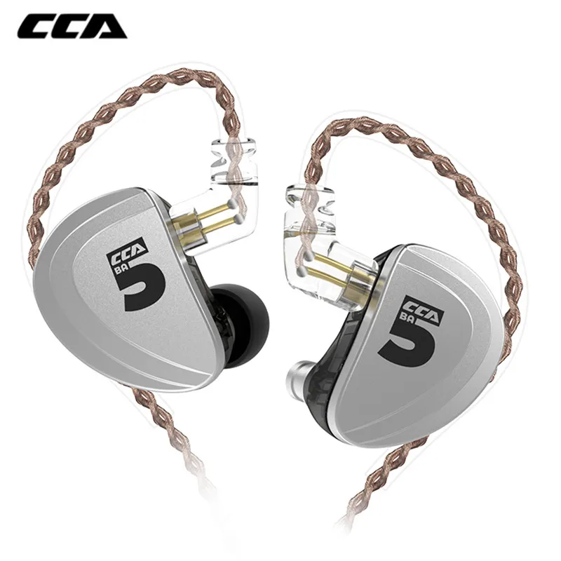 CCA A10 вкладыши наушники 5 излучателю с уравновешенным якорем Hi-Fi монитор басом