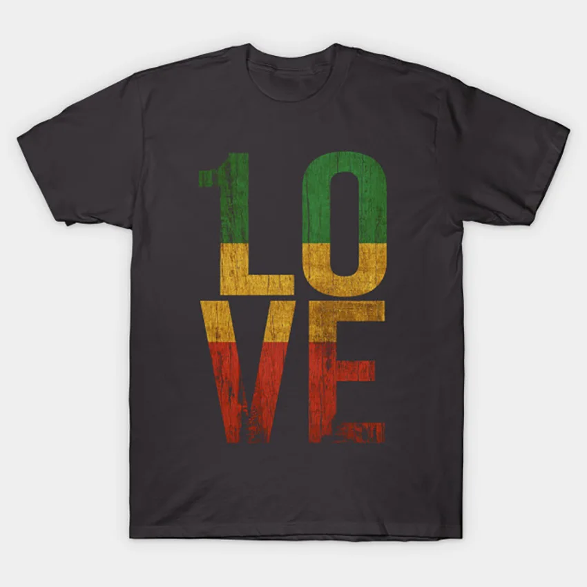 Темно-серый One Love Rasta Состаренный дизайн Футболка One Love футболка rastafarian dreads ямайская Черная музыка регги - Цвет: Темно-серый