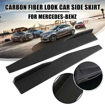 

1Pair Carbon Fiber Look Universal Car Side Skirts Car Side Skirt Rocker Splitters Winglet Side Wings For Audi For Golf For Lexus