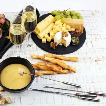 

Stainless Steel Fondue Forks with Heat Resistant Handle for Cheese Chocolate Fondue Roast Marshmallows Meat, 9.5 Inch (24 Pack)
