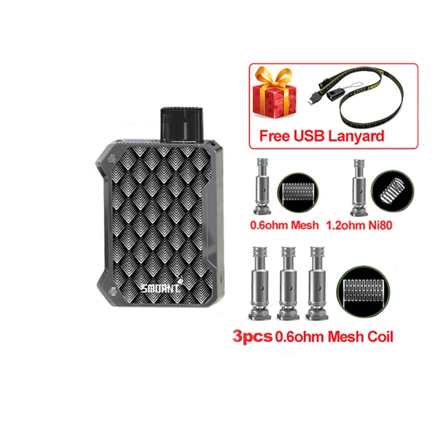 gun 0.6 mesh Smoant Battlestar Детский комплект 750 мАч Pod Vape 15 Вт 2 мл картридж Ом Ni80/Ом сетчатая катушка комплекты электронных сигарет vs Pasito Drag Nano - Цвет: gun 0.6 mesh