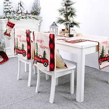

Lattice Car Christmas Tree Chairs Cover Cap Dinner Chair Xmas Cap Dinner Table Hat Chair Lattice Covers For Home Merry Christmas