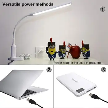 

LED Clip Booklight Book Lamp Reading Light Flexible Portable Adjustable USB 24LED Clip-On Gooseneck Piano Study Flashlight
