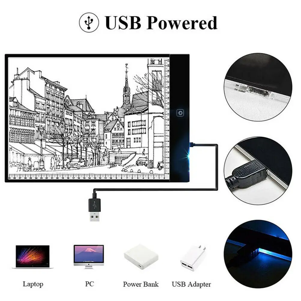 Светодиодный планшет A5 USB с цифровым графическим рисунком, светильник, трекпад для рисования, планшет