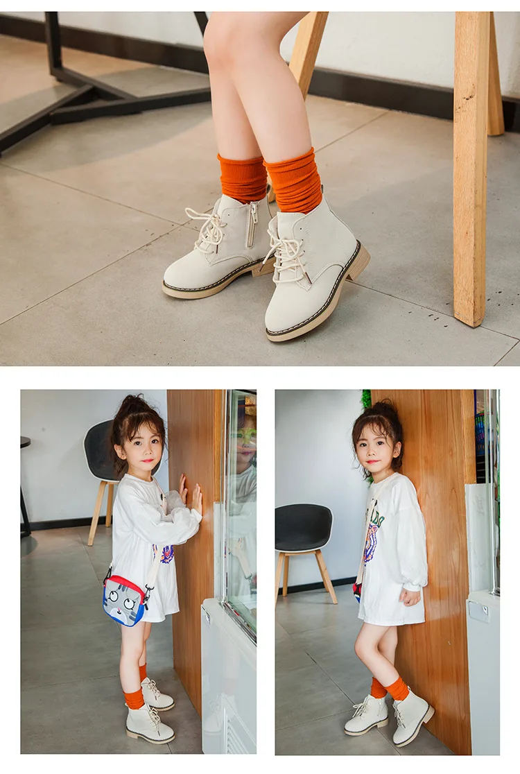 Children's Shoes Short Boots Autumn and Winter Girls Martin Boots Fashion Waterproof Kids Leather Boots Baby Boys Girls Shoes