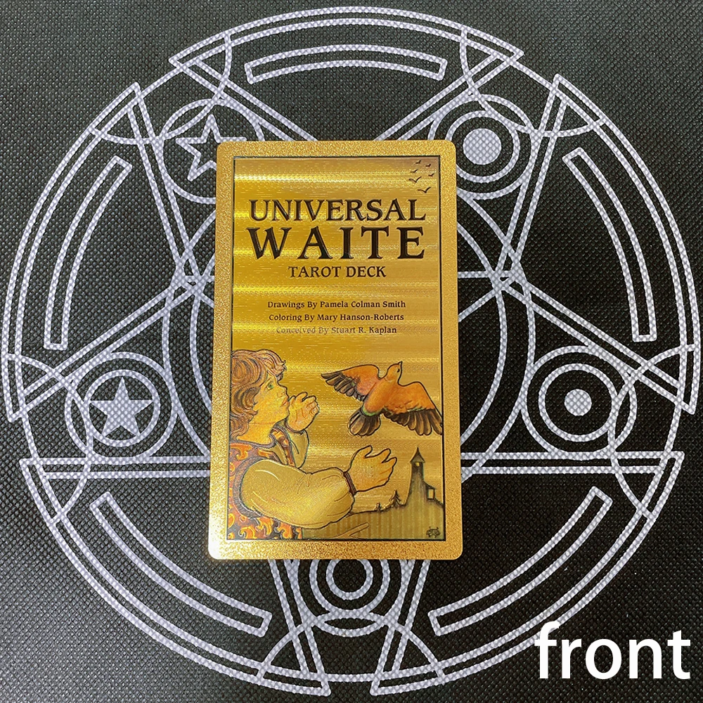 Set Tarot Cards Gift Box Luxury Gold Foil Tarot Card Hot Stamping PVC Waterproof Wear-resistant Board Game Solitaire Divination