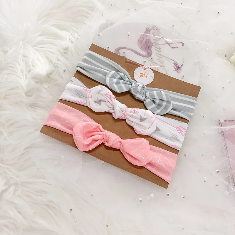 3Pc/Set Baby Headband For Girls Flower Rabbit Ear Baby Big Bows Turban Baby Hair Accessories For Children Girl Hairband - Цвет: 5