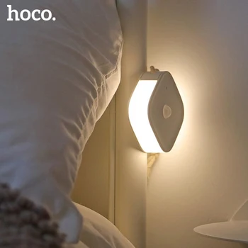 

HOCO Led Induction Night Light Human Body Induction Night Light Lamp USB Rechargeable LED Light for Bedroom Wardrobe Aisle Light