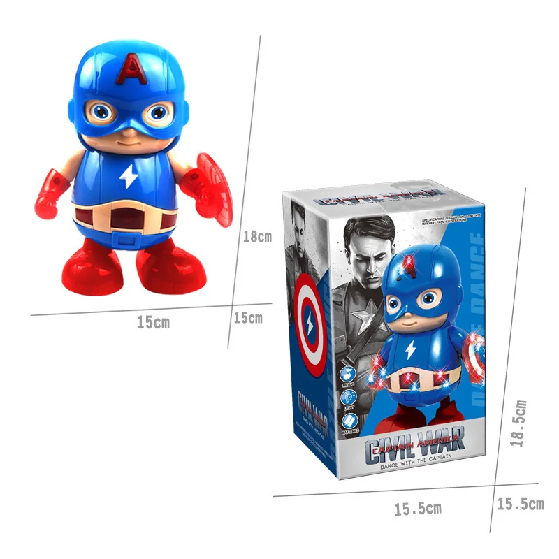 Captain America Lanpulux Железный Человек Робот Детская лампа Marvel светодиодный светильник s музыка танец детский ночной Светильник s креативный светильник - Испускаемый цвет: Captain America