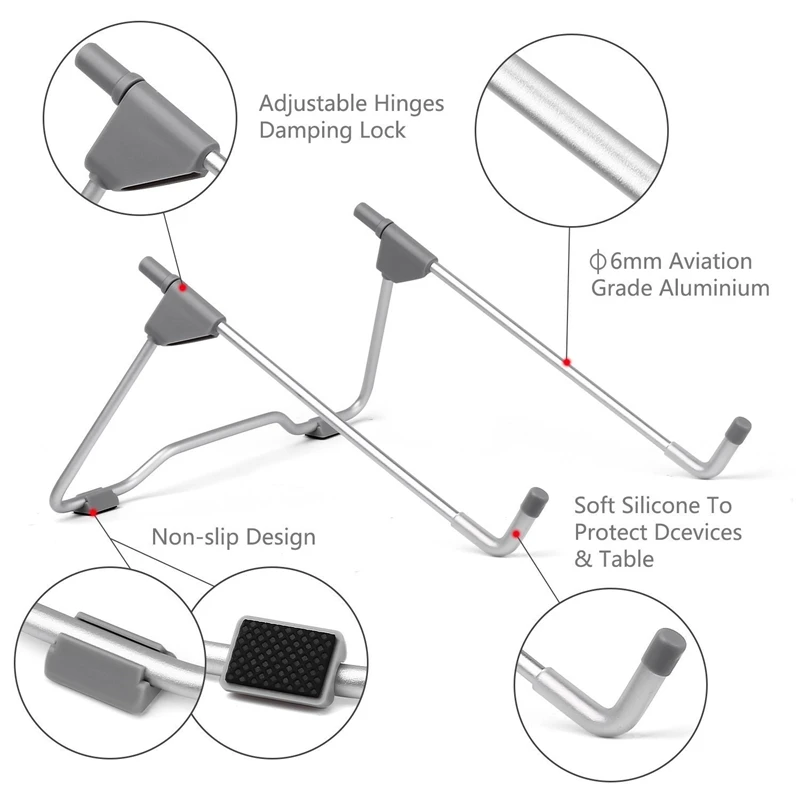 Универсальная Портативная подставка для ноутбука складной держатель для планшета Алюминиевая Подставка для ноутбука Складная Настольная подставка для ноутбука мобильный телефон планшет