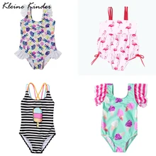 Одежда для купания для детей, защита от УФ-лучей, принт фламинго, Цельный купальник для девочек, лето, милый купальный костюм для девочек, пляжный костюм для бассейна