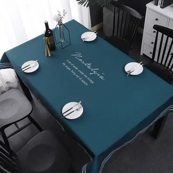 

Nordic Cotton and Linen Tablecloth Fabric Desk Coffee Table Cloth Rectangular Dining Table Cover Modern obrusy na stol T421