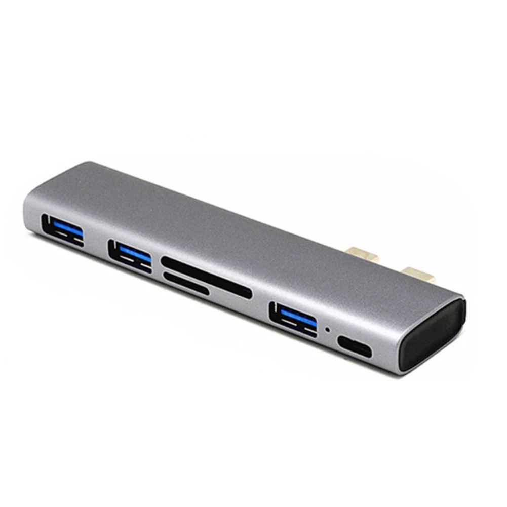 6 в 1 адаптер расширитель TF карта type C обмен универсальное соединение USB концентратор Алюминиевый сплав PD зарядный передающий данные Настольный