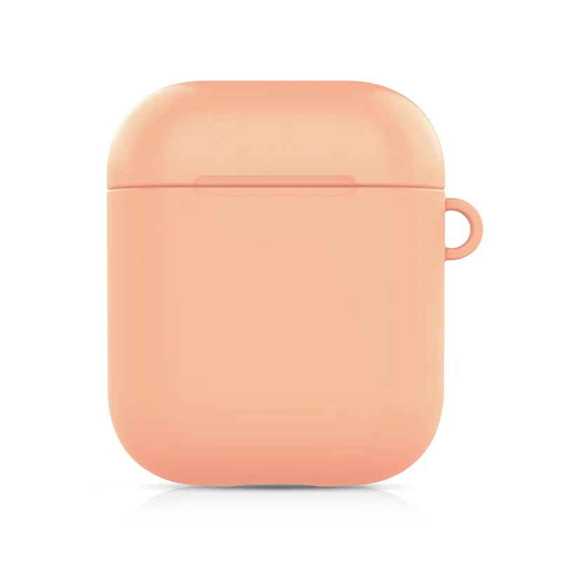 Силиконовый наушник из ТПУ чехол для Apple Airpods противоударный чехол для Apple AirPods 2 и 1 Charing Box Air Pods защитный чехол - Цвет: Apricot Red