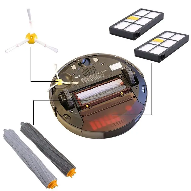 Запчасти для авто комплект для iRobot Roomba 980 990 900 896 886 870 865 866 800 комплект аксессуаров с 8 боковым щеткам обеспечен + 5 фильтр + 2 R