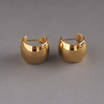 

Chunky thick gold hoop earrings stainless steel for women classic minimalist high polished hoop earrings fashion 2020