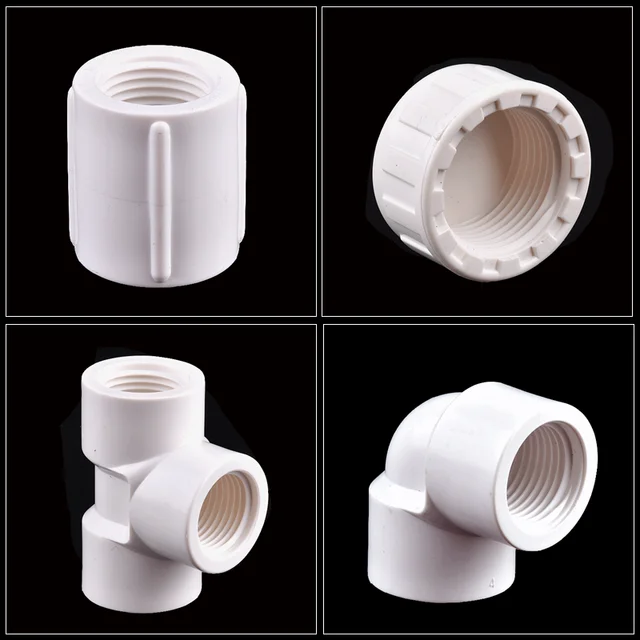 1pc 1/2 3/4 1 Female Thread PVC Pipe Connector Garden, 45 OFF