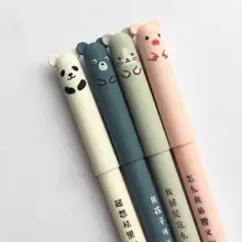 Стираемый набор шариковых ручек с мультяшными животными 0,35 мм милые панды кошки Волшебные маркеры кавайные гелевые ручки для школы, новые канцелярские принадлежности