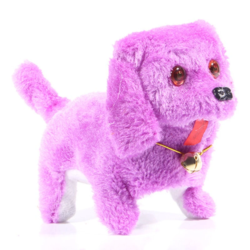 Perro de peluche eléctrico con luz LED para niños, juguete de peluche con ojos para caminar, ladrar, cachorro, regalo, M09|Peluches y muñecos de peluche|