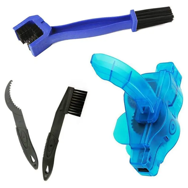 Clearance Bike Chain Scrubber, 4-Piece Portable Mountain Bike Chain Washer Cleaner Tool Quick Bicycle Clean Brush Kit for Cycling Bike, Ro 4