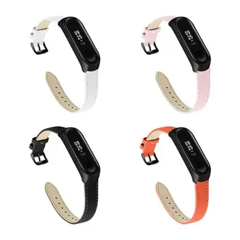 

Leather Wrist Strap Replacement Cowhide Watch Band Alternative Bracelet Compatible For Xiaomi Mi Band 4